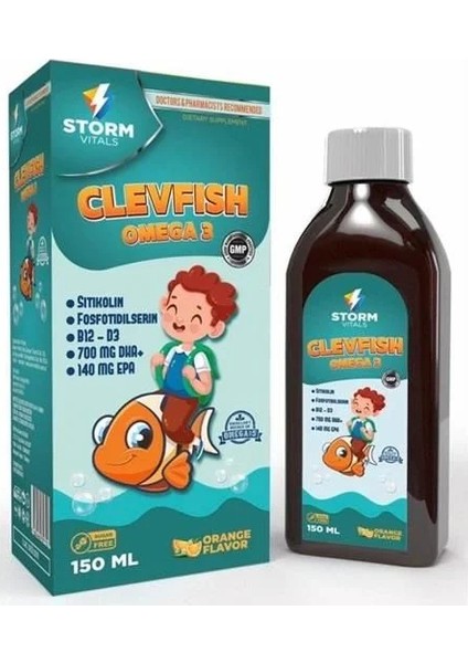 Vitals Clevfish Omega 3 Sitikolin 150ml Sıvı
