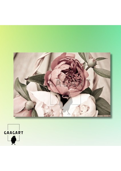 Tekli Yatay Kanvas Duvar Tablosu Yakın Açı Dekoratif Çiçekler modelleri