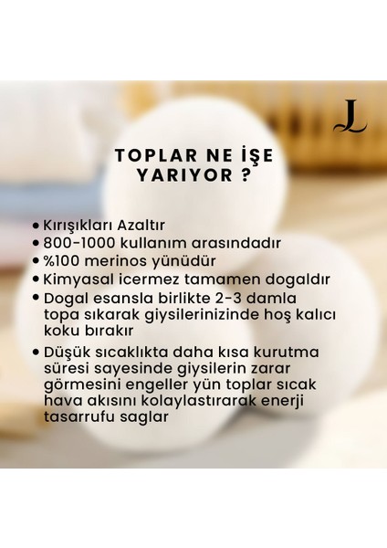 3 Adet Xxl Yün Kurutma Topu