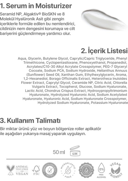 Nemlendirici Bariyer Güçlendirici Yüz Kremi ve Cilt Tonu Eşitleyici Aydınlatıcı SPF 50+ Güneş Kremi