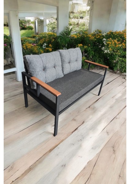 Pi Elize Tekli Bahçe Mobilyası,balkon Mobilyası 2'li 60X120CM Antrasit ve Gri