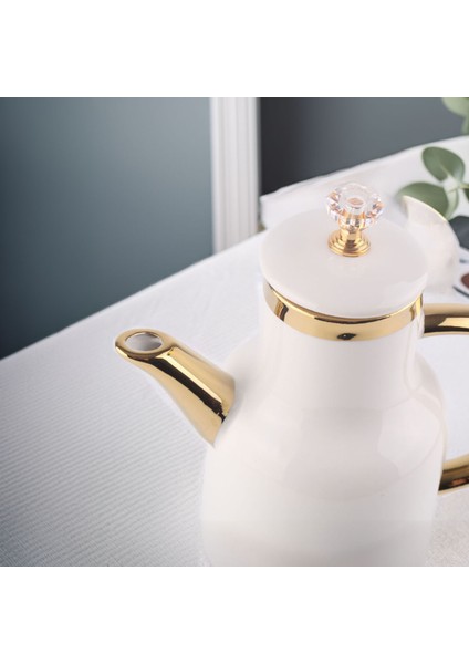 Autumn Gold Detaylı Hayat Ağacı Desenli Kristal Kapaklı Porselen Yağlık Yağdanlık Sirkelik fiyatları