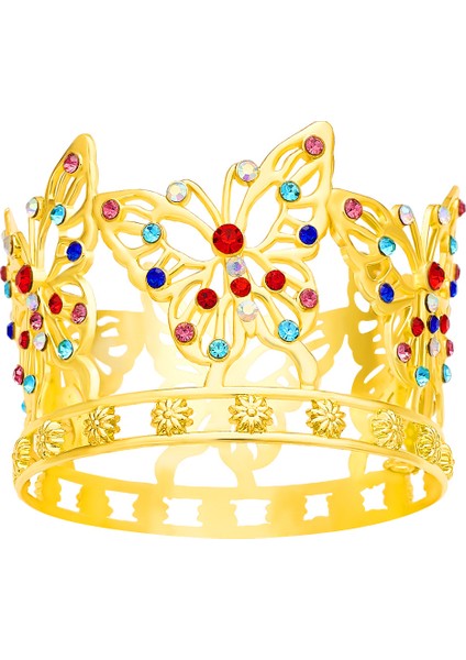 Orijinal Yeni Çiçek Dekorasyon Kelebek Taç Zarif Alaşım Yuvarlak Taç Doğum Günü Partisi Pastası Dekorasyon (Yurt Dışından)