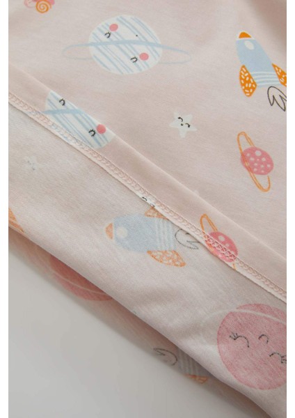 Kız Bebek Pijama Takım Desenli Penye Uzun Kollu Üst Beli Lastikli Uzun Alt C9637A524AU