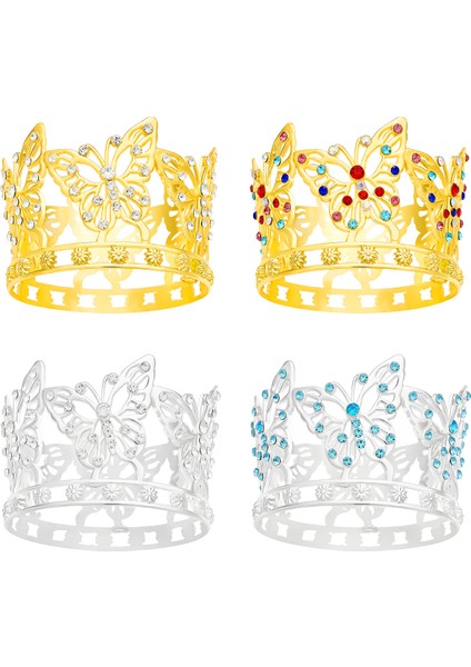 Orijinal Yeni Çiçek Dekorasyon Kelebek Taç Zarif Alaşım Yuvarlak Taç Doğum Günü Partisi Pastası Dekorasyon (Yurt Dışından) fiyatları