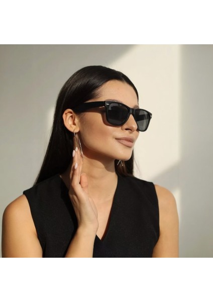 Siyah Mat Unisex Güneş Gözlüğü UV400 Korumalı