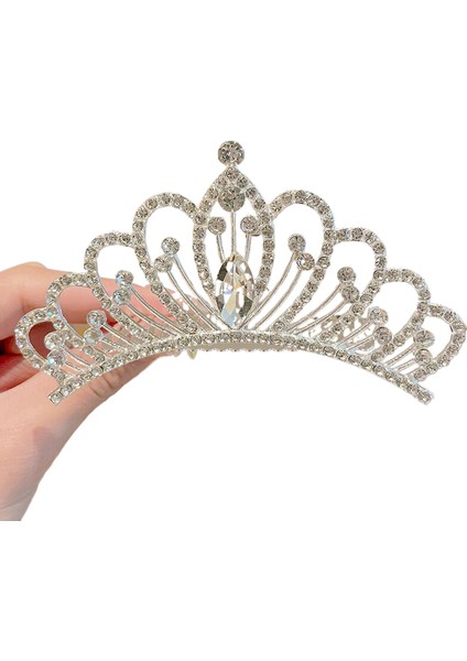 Çocuk Prenses Saç Tarak Taç Taç Taç Kız Bebek Premium Taklidi Saç Tokası Ekle Tarak Küçük Kız Doğum Günü Taç (Yurt Dışından)