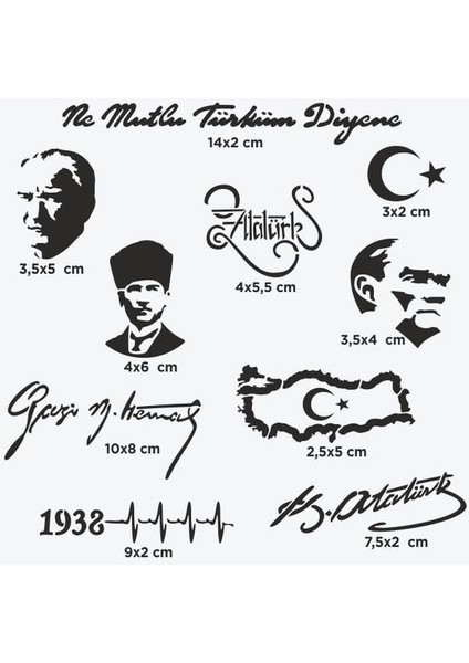 Atatürk ve Cumhuriyet Dövme Şablon Seti + Kırmızı Sprey fırsatları