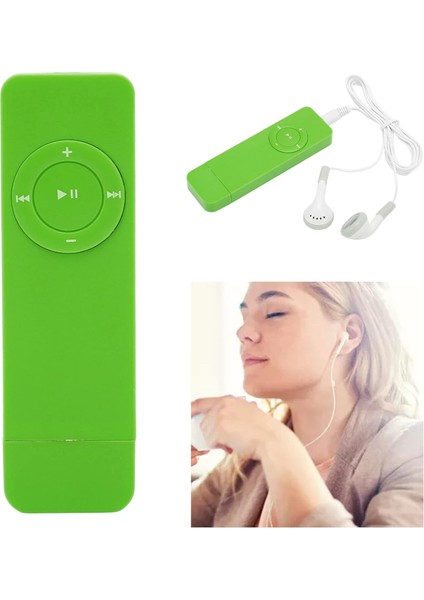 Mini Mp3 Müzik Çalar, Kulaklıklı Taşınabilir Hıfı Kayıpsız 180MAH 64G Hafıza Kartı, Çalışma Sporları Için