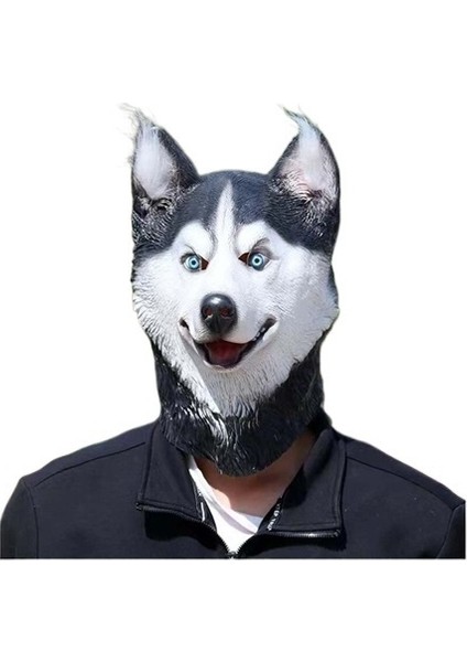 Sıcak Yeni Cadılar Bayramı Sibirya Husky Köpek Lateks Maske Köpek Kafası Maskeleri (Yurt Dışından)