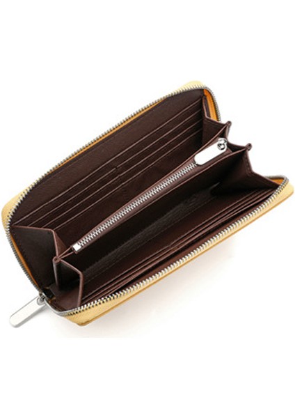 Büyük Kapasiteli Sığır Derisi Kadın Fermuarlı Cüzdan Uzun (Yurt Dışından) fiyatları