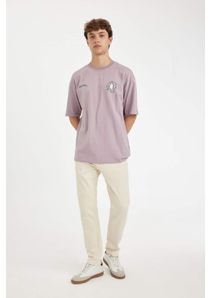 %100 Pamuk Keith Haring Boxy Fit Bisiklet Yaka Baskılı Kısa Kollu Tişört C6521AX24AU fiyatları