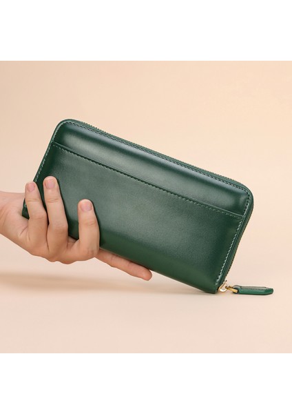 Büyük Kapasiteli Sığır Derisi Kadın Fermuarlı Cüzdan Uzun (Yurt Dışından) modelleri