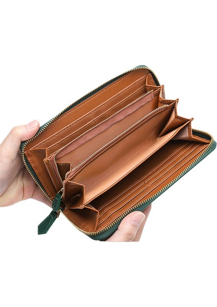 Büyük Kapasiteli Sığır Derisi Kadın Fermuarlı Cüzdan Uzun (Yurt Dışından) fırsatları