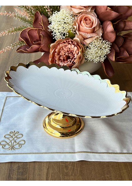 Daisy Ayaklı Oval Sunum Tabak fiyatları