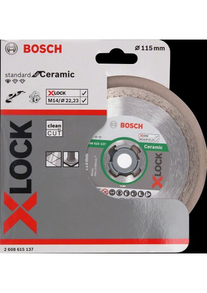 X-Lock Standard Seri Seramik Için Elmas Kesme Diski 115 mm