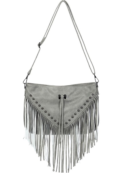 Perçin Püsküllü Crossbody Çanta Kadın Çantası Omuz Çantası (Yurt Dışından)