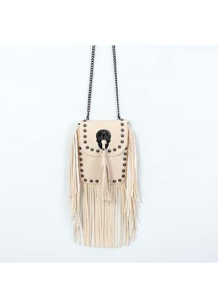 Perçin Püskül Zincir Tek Omuz Crossbody Çanta Kadın Çantası (Yurt Dışından)