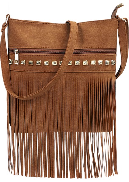 Kadın Çantası Buzlu Perçin Püskül Tek Omuz Crossbody Çanta (Yurt Dışından)