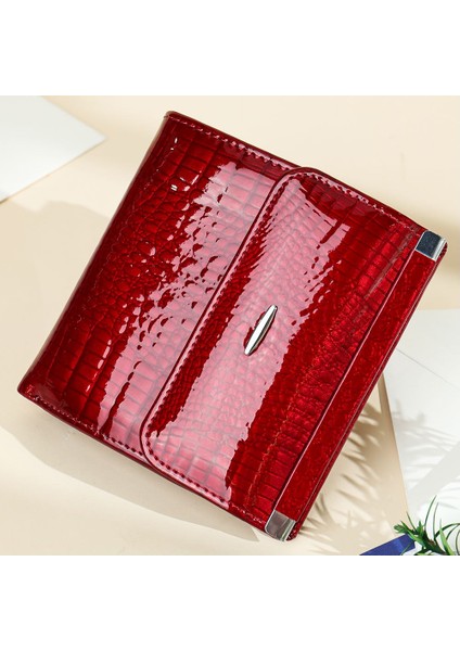 Hakiki Deri Kırpılmış Kadın Cüzdanı Vintage Rugan (Yurt Dışından) modelleri