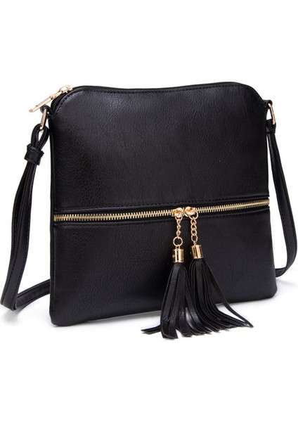 Kadın Çantası Retro Püsküllü Fermuarlı Crossbody Çanta Omuz Çantası (Yurt Dışından) fiyatları