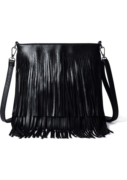 Kadın Püsküllü Omuz Çantası Crossbody Çanta (Yurt Dışından)