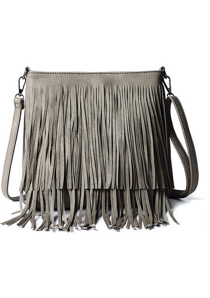 Kadın Püsküllü Omuz Çantası Crossbody Çanta (Yurt Dışından)