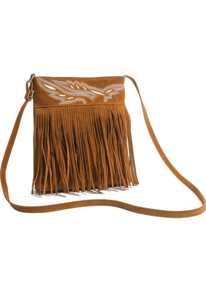 Örgülü Püsküllü Retro Kadın Omuz Çantası Crossbody Çanta (Yurt Dışından)