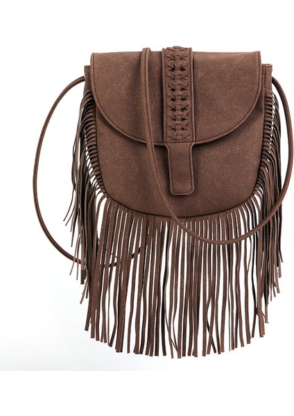 Kadın Püsküllü Omuz Çantası Crossbody Çanta (Yurt Dışından)