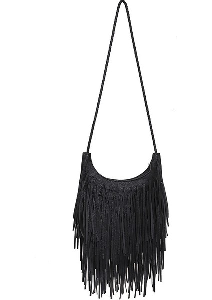 Kadın Püsküllü Omuz Çantası Crossbody Çanta (Yurt Dışından)
