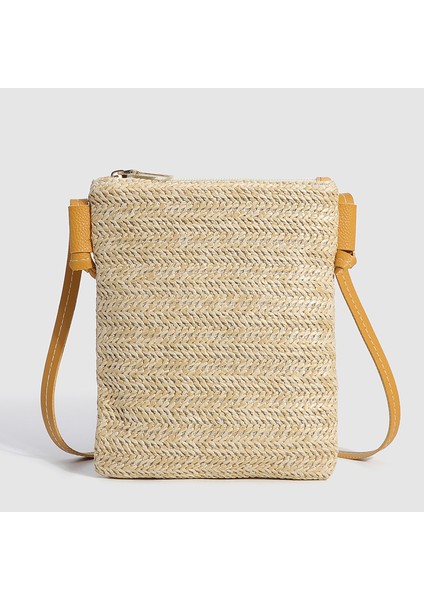 Hasır Tek Omuz Çapraz Çanta Kadın Dokuma Çanta (Yurt Dışından)