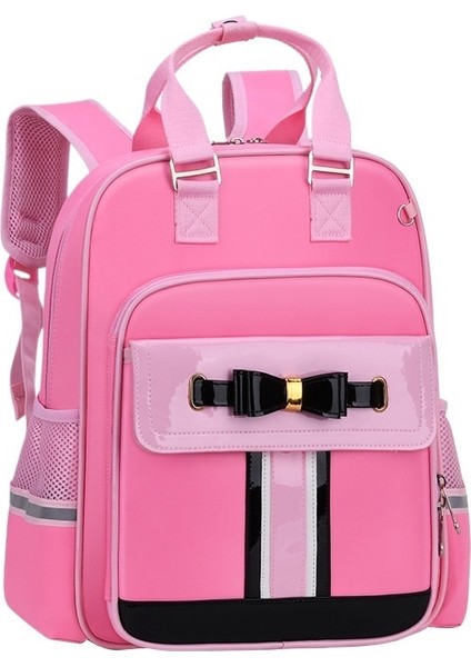 Ilköğretim Okulu Kız Kız Okul Çantası Kolej Tarzı Basit Sırt Çantası Prenses Yay Hafif Omurga Koruyucu Sırt Çantası (Yurt Dışından)