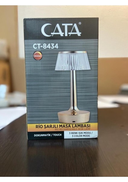 Altın Cata 3 Renk Dokunmatik Masa Lambası CT-8434 Metal