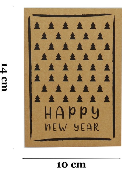 10X14 cm Yılbaşı Temalı 5 Adet Tebrik Kartı Model-4 Happy New Year
