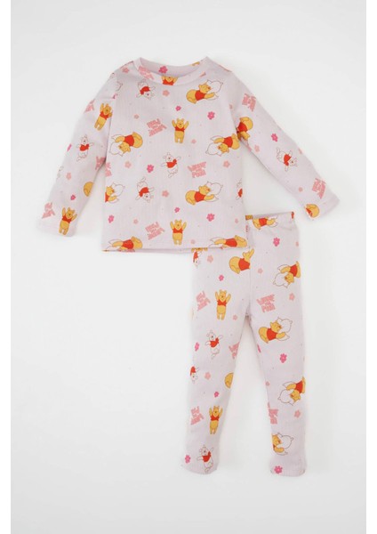 Kız Bebek Pijama Takımı Disney Winnie The Pooh Fitilli Uzun Kollu Üst Uzun Alt D1810A524AU