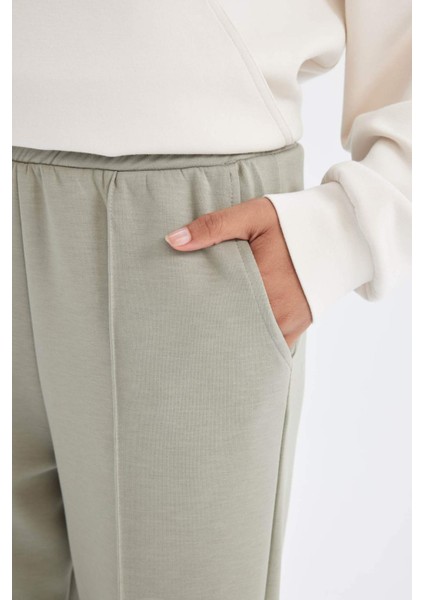 Fit Jogger Eşofman Altı Standart Fit Geniş Paça Skuba Dalgıç Kumaş Basic A5628AX24AU