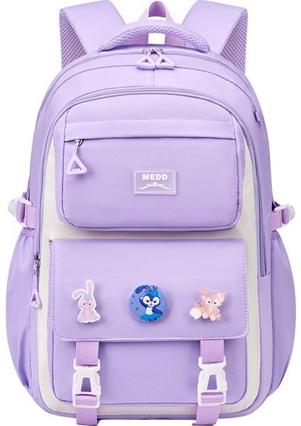 Kızlar ve Çocukların Yükünü Azaltan Ilkokul Çantası Altıncı Sınıf Oxford Kumaş Sırt Çantası Su Geçirmez (Yurt Dışından)