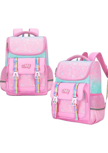 Ilköğretim Okulu Prenses Okul Çantası Kızlar 1-2-3-4-6 Sınıf Büyük Kapasiteli Yük Azaltıcı Omurga Koruma Sırt Çantası (Yurt Dışından)
