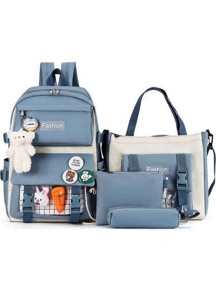 Tuval Okul Çantası Kore Tarzı Ilk ve Orta Okul Öğrenci Sırt Çantası (Yurt Dışından)