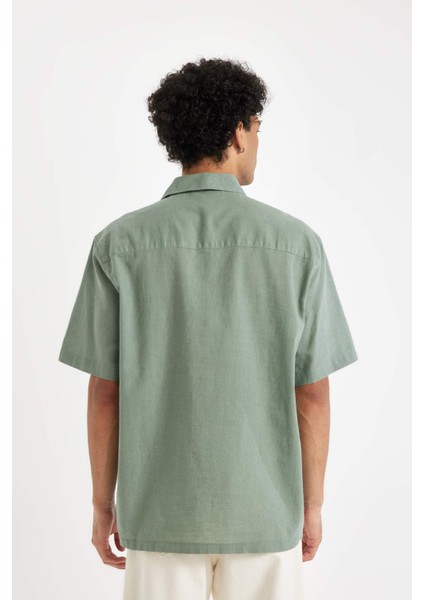 Relax Fit Yazlık Poplin Kısa Kollu Gömlek D8352AX24HS