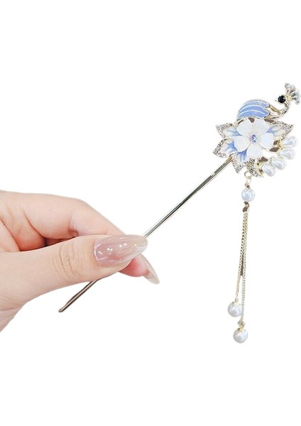 Antika Moda, Çiçek Saç Tokası, Püskül, Inci, Hanfu Cheongsam, Saç Tokası, Yüksek Dereceli Retro Adım, Kelebek Saç Tokası (Yurt Dışından)