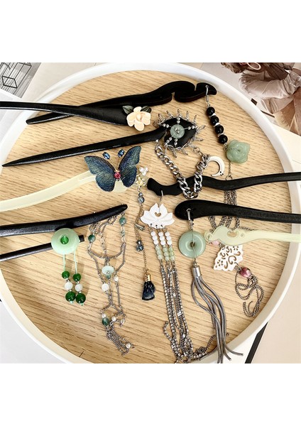 Yeni Çin Tarzı Yeşil Yeşim Saç Tokası, Üst Düzey Tasarım, Niş Antik Stil, Pan Saç Süsü, Kadın Yaz Net Kırmızı Başlık, Saç Tokası Gelgit (Yurt Dışından) fiyatları