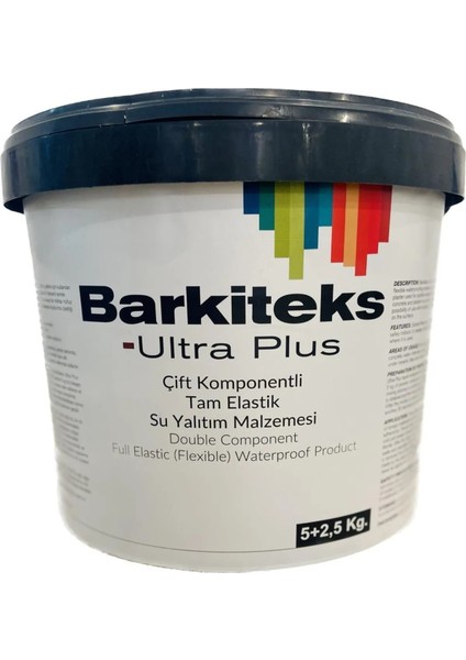 Barkiteks Ultra Plus - Iki Konponentli Tam Elastik Su Yalıtım Malzemesi - 5kg Toz 2,5kg Sıvı