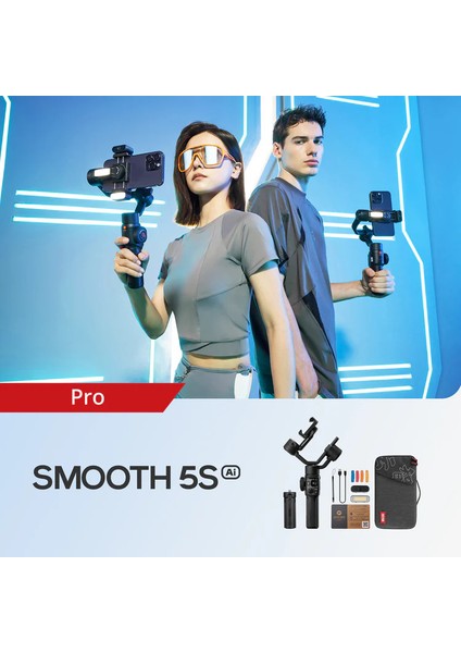 Zhıyun Smooth-5s Aı Pro Yapay Zeka Takip Sensörlü 3 Eksenli Telefon Sabitleyici Gimbal