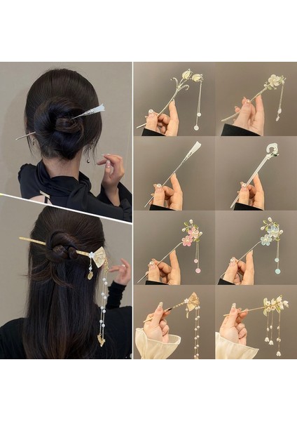 Antik Saç Tokaları, Saç Tokaları, Kadınlar, Yeni Çin Tarzı Saç Tokaları, Sade ve Modern, Üst Düzey Saç Tokaları, Hanfu Başlıklar (Yurt Dışından) modelleri