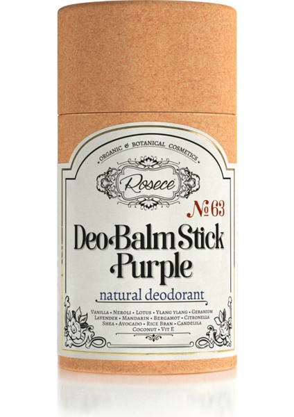 Deo Balm Stick Purple | Doğal Koltuk Altı Deodorant Roll On Vegan | Unisex 12 ml