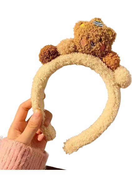 Kadınlar Için Sevimli Yüz Yıkama Özel Kafa Bandı 2023 Yeni Çizgi Şapkalar Saç Kravat Saç Kafa Bandı Peluş Saç Kravat Saç Tokası Kart Deliği (Yurt Dışından)