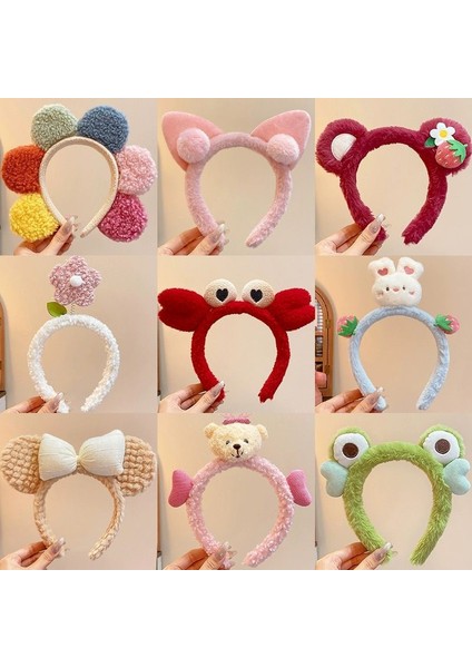 Kadınlar Için Sevimli Yüz Yıkama Özel Kafa Bandı 2023 Yeni Çizgi Şapkalar Saç Kravat Saç Kafa Bandı Peluş Saç Kravat Saç Tokası Kart Deliği (Yurt Dışından) modelleri