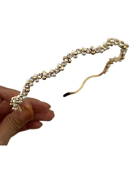 Fransız Retro Kumaş, Aşk Büküm, Inci Kafa Bandı, Süper Peri Mizaç, Tatlı Tasarım, Kafa Bandı, Saç Bandı, Saç Süsü (Yurt Dışından)