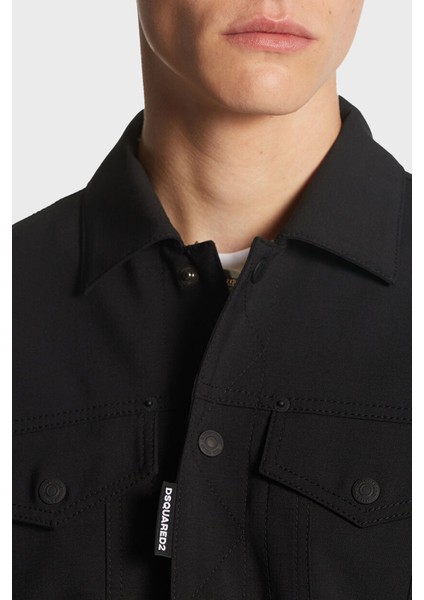 Logolu Streç Yünlü Slim Fit Bomber Kot Ceket Erkek Ceket S74AM1482 S40320 900 fırsatları
